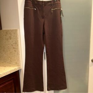 DKNY Womens Brown Relaxed Leg Trouser Bootcut Dress Pants Size 10 NEW